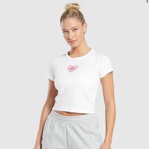 Gymshark Love Heart Cropped Tee Large